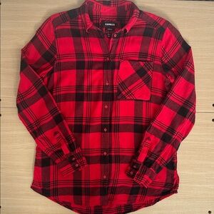Express Red and Black Flannel Shirt XS
